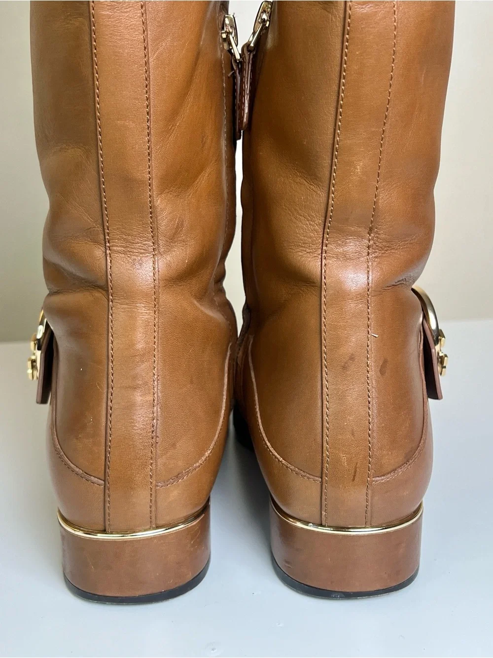 Tory Burch Sofia Brown Leather Knee-High Riding Boots Size 9